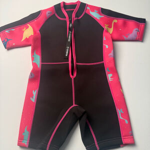 Chriffer Kids Pink Shorty Wetsuit Small Neoprene Swim Surf Suit